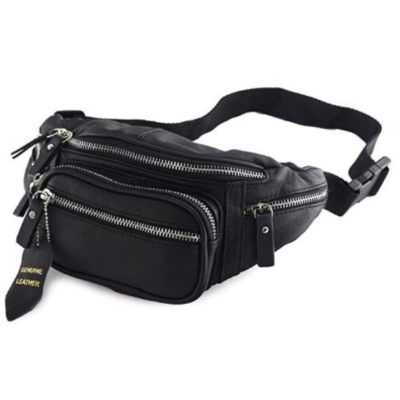 Multifunction Genuine Leather Hip Bum Bag